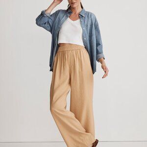 Madewell The Carley Wide Leg Pant in Soft-drape - Color Desert Dune - Size XS
